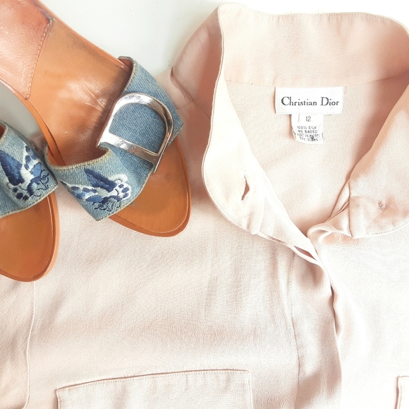 Dior Tops - Christian Dior Vintage Silk Long Sleeve Shirt 12